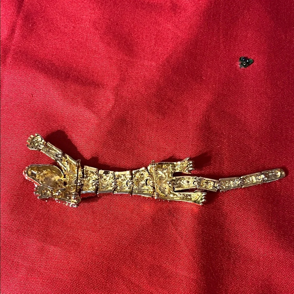 Elegant Black and White cover in rhinestones Panther Reptile Brooch - Picture 5 of 15